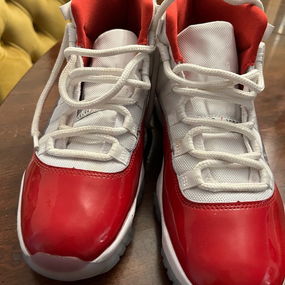 Jordan Red and White High-Top Sneakers